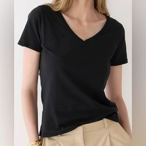 J.Crew Vintage cotton V-neck T-shirt In Black Size M